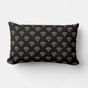 Coussin Rectangle Diamant - Sable sur Noir