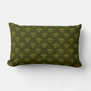 Coussin Rectangle Diamant - Tons d'olive 04