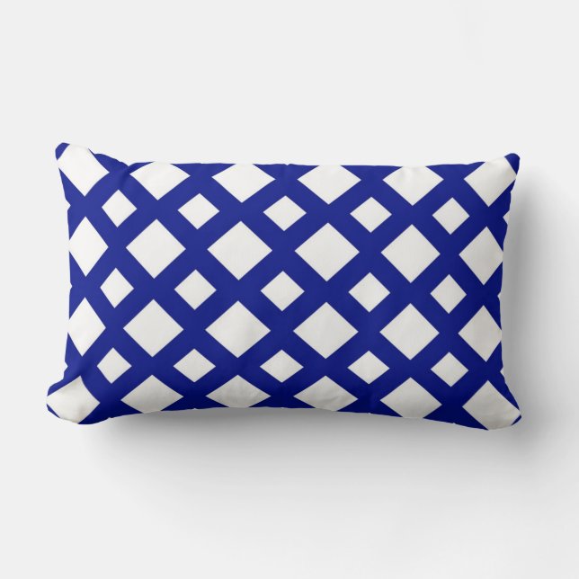 Coussin Rectangle Diamants blancs sur marine (Recto)