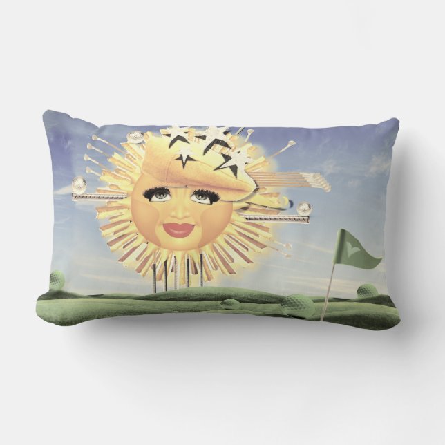 COUSSIN RECTANGLE DIMANCHE GOLF ! (Recto)