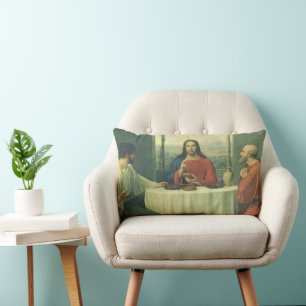 Coussin Rectangle Dîner de la Cène à Emmaüs avec Jésus-Christ