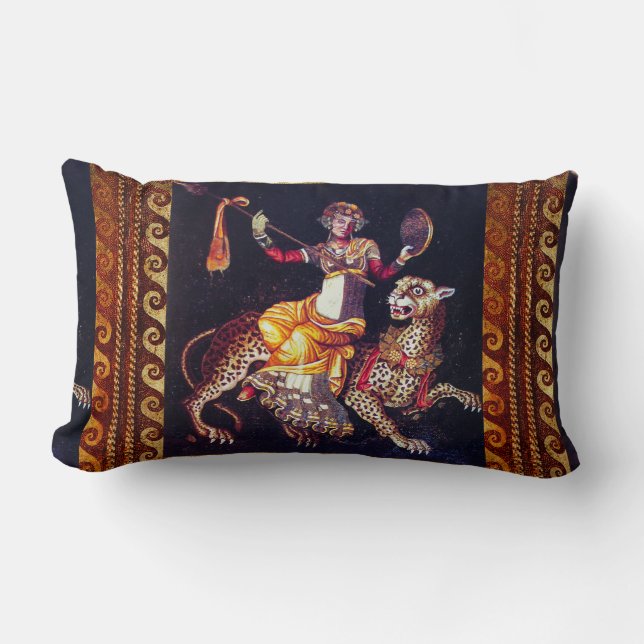 Coussin Rectangle DIONYSOS AVEC LA SPEAR ÉQUITATION LEOPARD Grecque  (Recto)