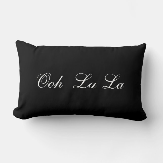 Coussin Rectangle Dites-le en français !  T'aime oh ! de La de La et (Recto)