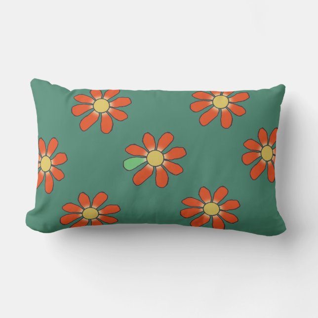 Coussin Rectangle Diversité florale rouge (Recto)