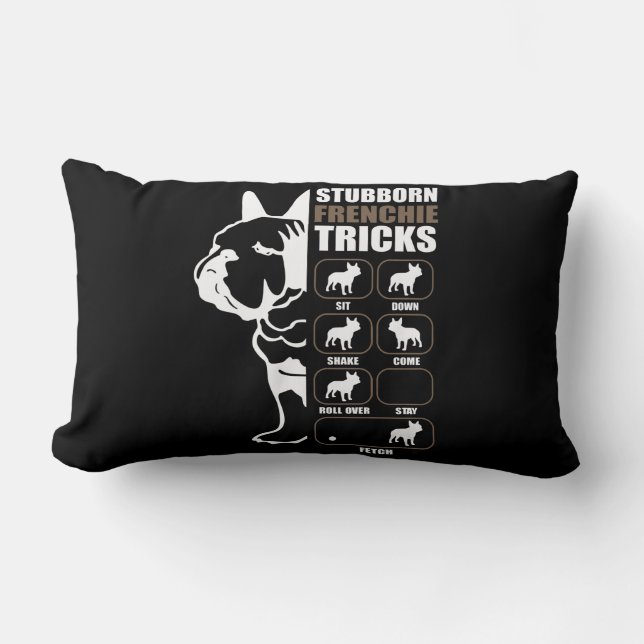 Coussin Rectangle Don de chien | Tricks français têtus (Recto)