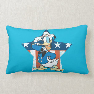 Coussin Rectangle Donald Duck Salut avec étoile patriotique