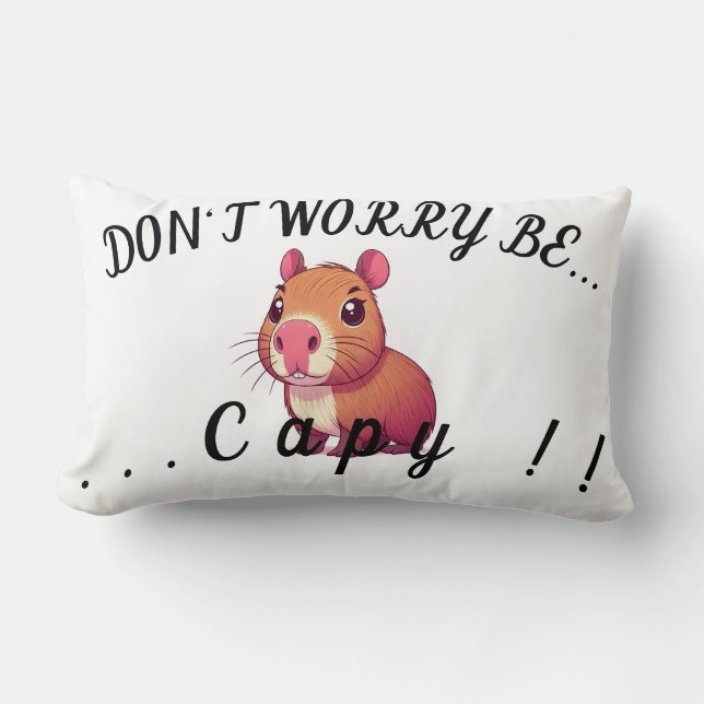 Coussin Rectangle Don't worry be capy (Recto)