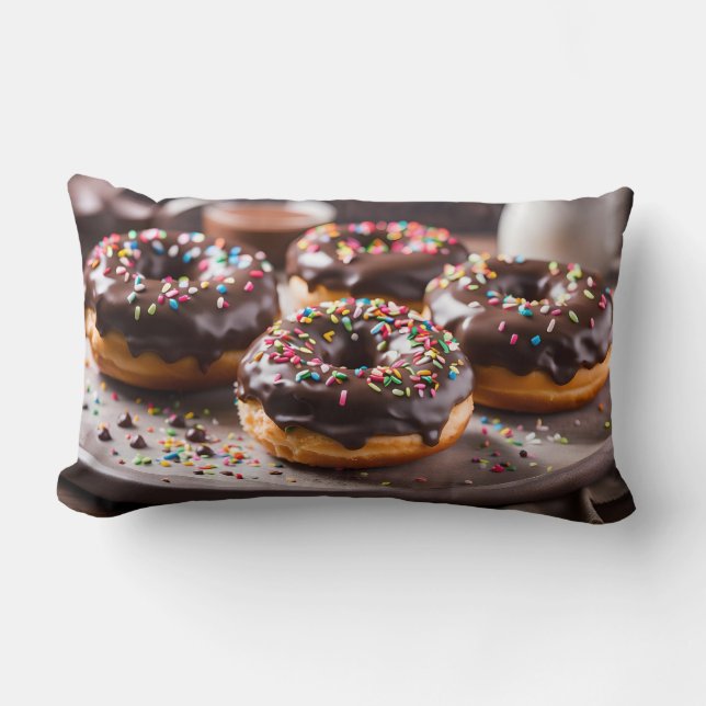 Coussin Rectangle Donuts au Chocolat (Recto)