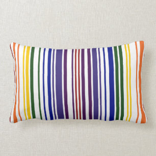 Coussin Rectangle Double code barres d'arc-en-ciel