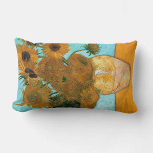 Coussin Rectangle Douze tournesols dans un vase (peinture à vie mort