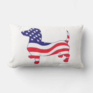 Coussin Rectangle Doxie patriotique