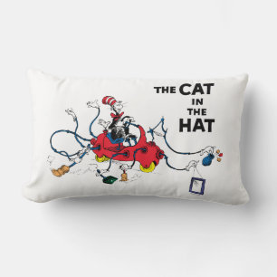 Coussin Rectangle Dr Seuss Chat dans le Casquette nettoie vers le