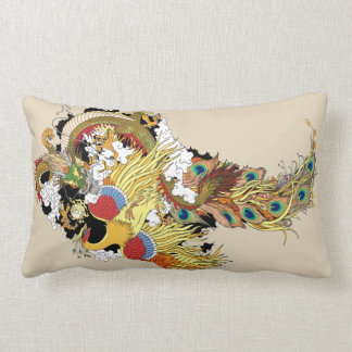 Coussin Rectangle Dragon chinois et phoenix