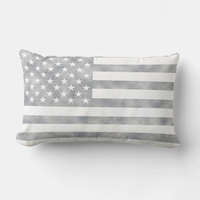 Coussin Rectangle Drapeau américain gris rustique (Recto)