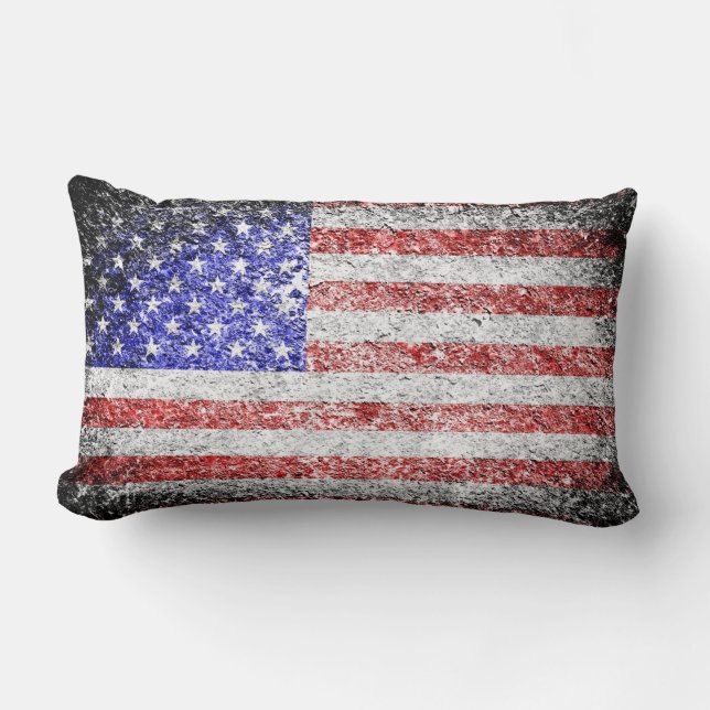 Coussin Rectangle Drapeau américain Grunge (Recto)