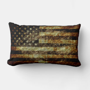 Coussin Rectangle Drapeau américain grunge