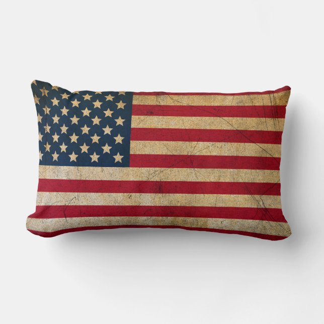 Coussin Rectangle Drapeau américain vintage grunge Etats-Unis (Recto)