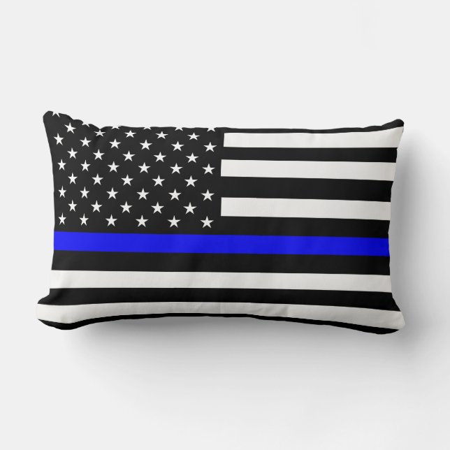 Coussin Rectangle Drapeau bleu mince (Recto)