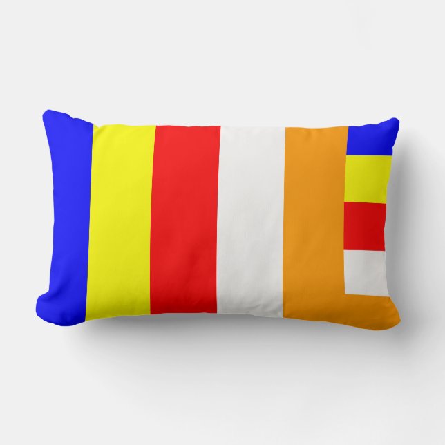 Coussin Rectangle Drapeau bouddhiste (Recto)