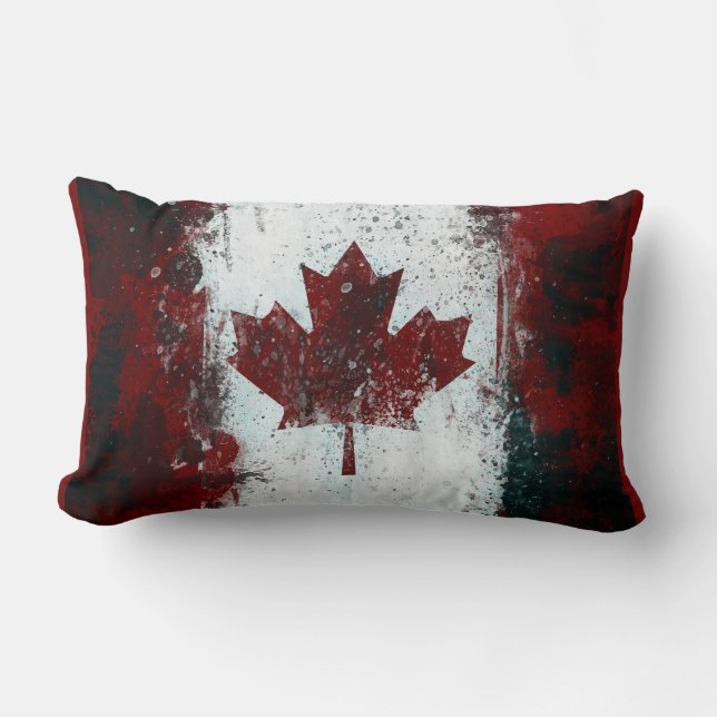 Coussin Rectangle Drapeau canadien (Recto)