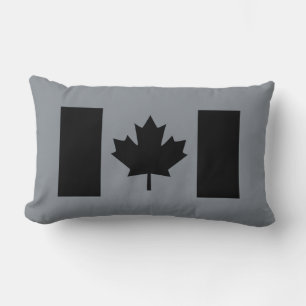 Coussin Rectangle Drapeau canadien élégant en noir