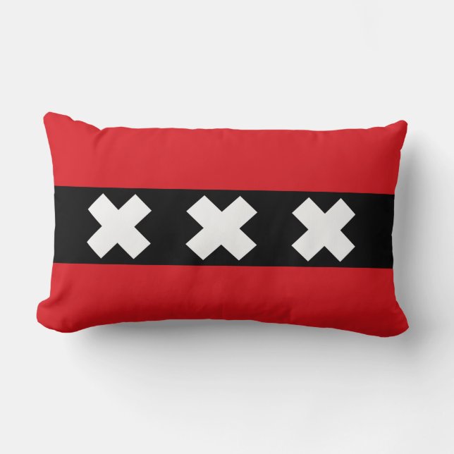 Coussin Rectangle Drapeau d'Amsterdam (Recto)
