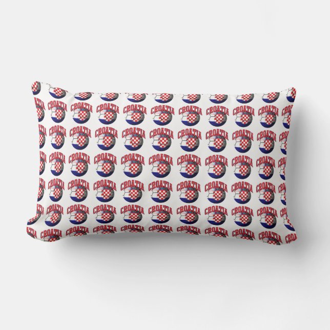 Coussin Rectangle Drapeau de ballon de football de la Croatie (Recto)