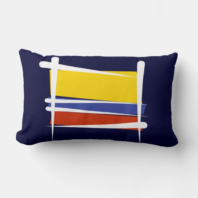 Coussin Rectangle Drapeau de brosse de la Colombie (Recto)