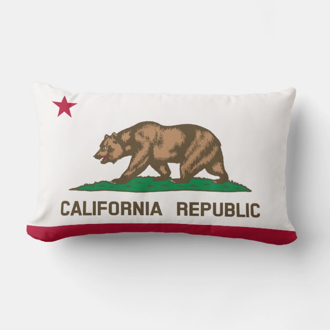 Coussin Rectangle Drapeau de Californie, Drapeau d'état américain Je (Recto)