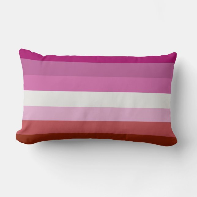 Coussin Rectangle Drapeau de fierté lesbienne (Origine) (Recto)