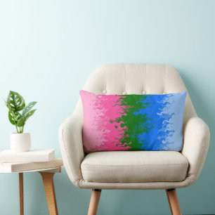 Coussin Rectangle Drapeau de fierté omniromantique abstrait ondulé t