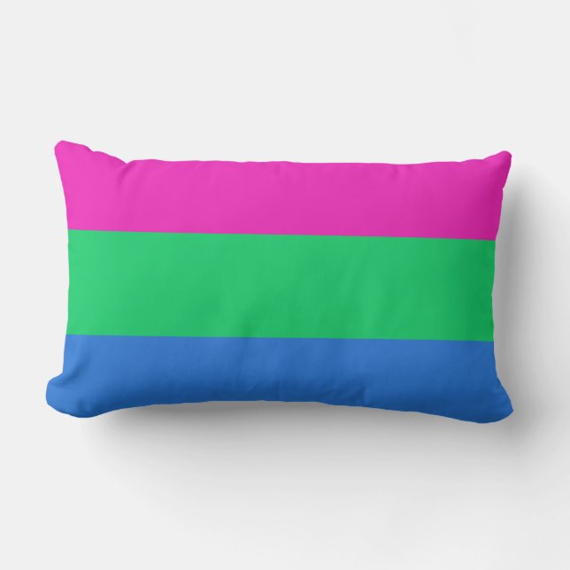 Coussin Rectangle Drapeau de fierté polysexuelle (Recto)