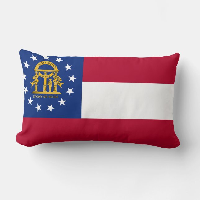 Coussin Rectangle Drapeau de Géorgie, Drapeau de l'Etat américain Je (Recto)