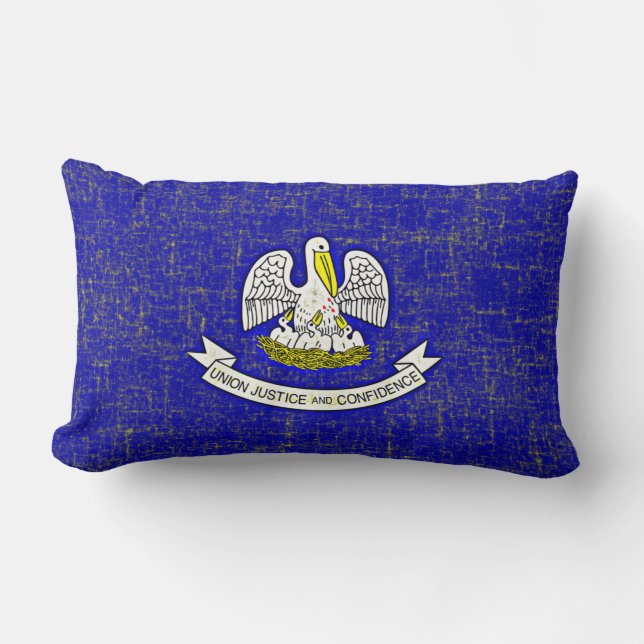 COUSSIN RECTANGLE DRAPEAU DE LA LOUISIANE (Recto)