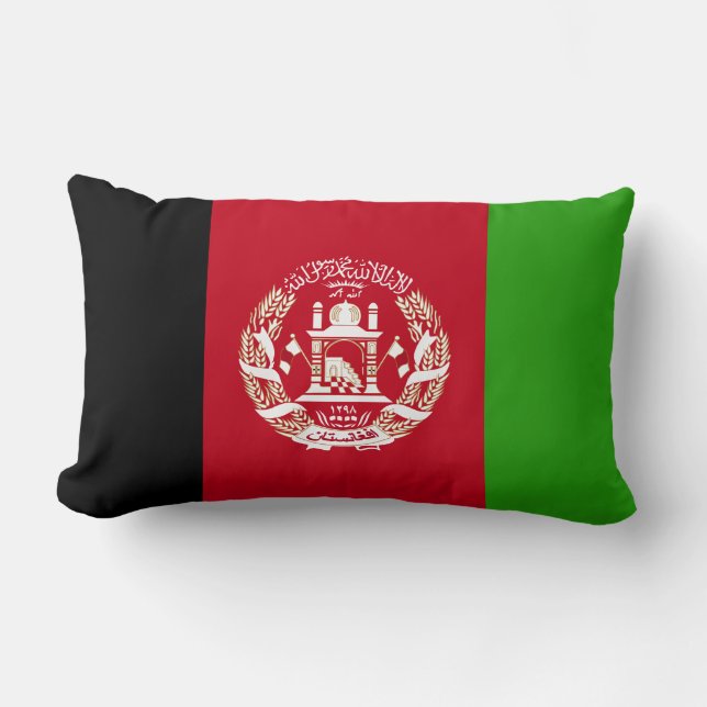 Coussin Rectangle Drapeau de l'Afghanistan (Recto)