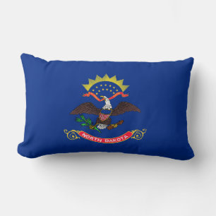 Coussin Rectangle Drapeau de l'État du Dakota du Nord (Dakota du Nor