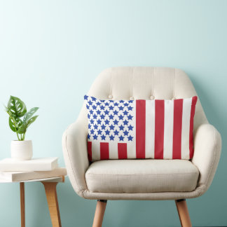 Coussin Rectangle Drapeau de paix américain État américain Lumbar na