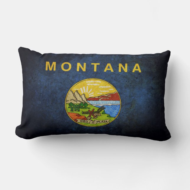Coussin Rectangle Drapeau du Montana (Recto)