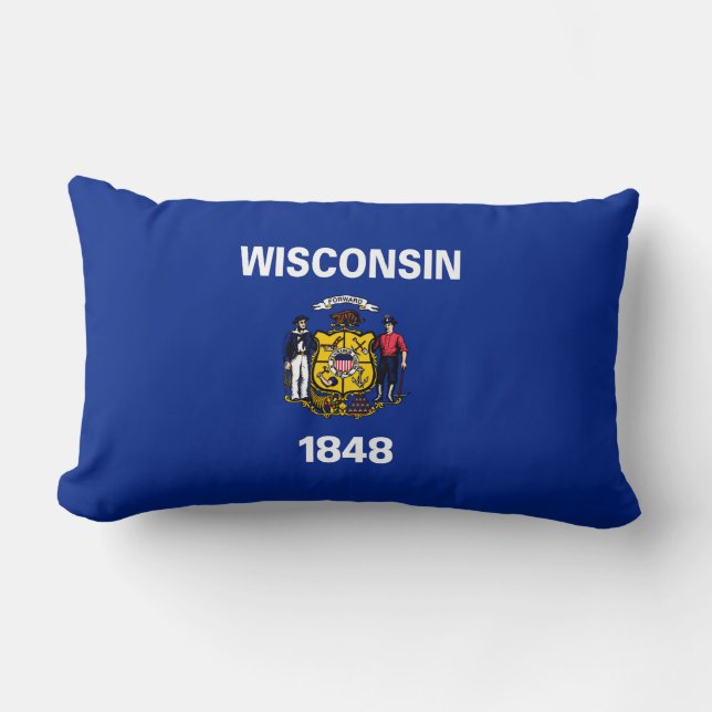 Coussin Rectangle Drapeau du Wisconsin (Recto)