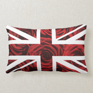 Coussin Rectangle Drapeau d'Union Jack les Anglais (R-U) de rose