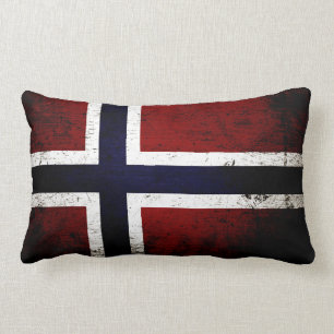 Coussin Rectangle Drapeau grunge noir de la Norvège