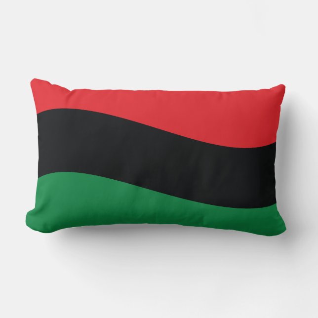 Coussin Rectangle Drapeau Rouge, Noir & Vert (Recto)