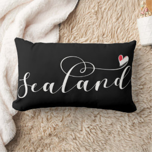 Coussin Rectangle Drapeau Sealand dans le coeur, Principauté de Seal