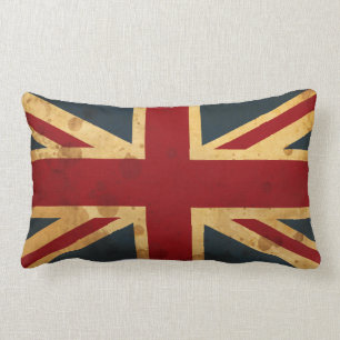 Coussin Rectangle Drapeau souillé d'Union Jack R-U