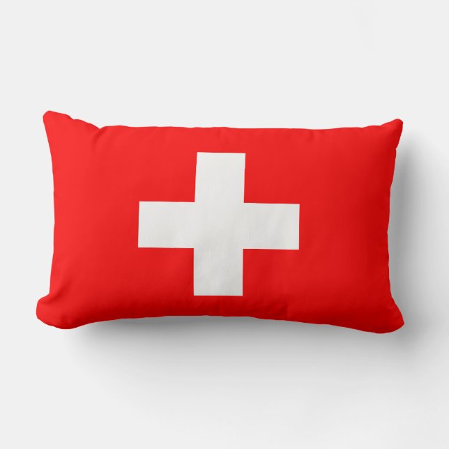 Coussin Rectangle Drapeau suisse (Suisse) (Recto)