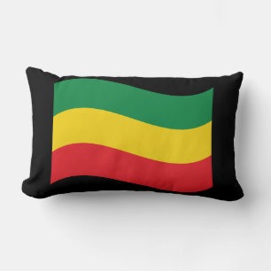 Coussin Rectangle Drapeau vert, or (jaune) et rouge