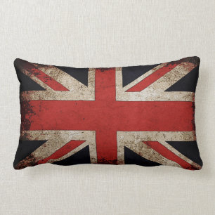 Coussin Rectangle Drapeau vintage du R-U de grunge