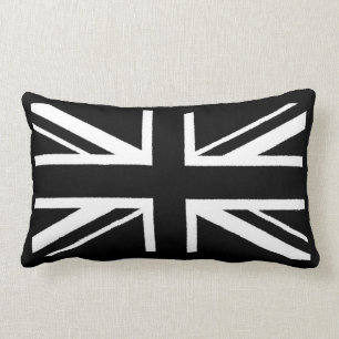Coussin Rectangle ~ d'Union Jack noir et blanc