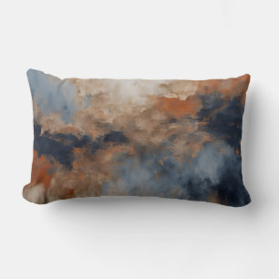 Coussin Rectangle Dusty Blue Burnt Orange Navy Abstrait