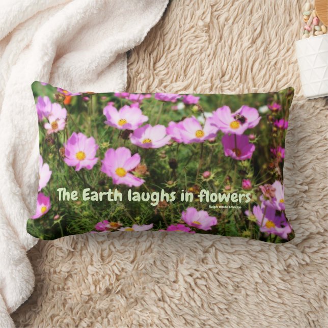 Coussin Rectangle Earth Laughs In Flowers Quote Inspirational   (Couverture)